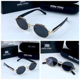 Miu Miu Round Gold Black