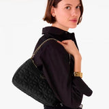 Katee Spade Spade Flower Quilted Fabric Convertible Crossbody Black