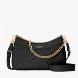 Katee Spade Spade Flower Quilted Fabric Convertible Crossbody Black