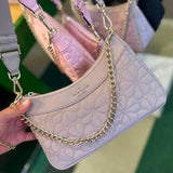 Katee Spade Spade Flower Quilted Fabric Convertible Crossbody Pink