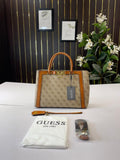 Guess Dagan Medium Size Handbag Khaki Flower