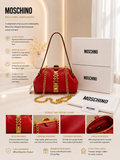 Love Moschino Red Golden Logo Hand Bag