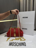 Love Moschino Red Golden Logo Hand Bag