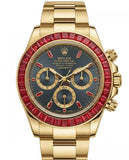 Rolex Oyster Perpetual Cosmograph Gold Black Red Diamond