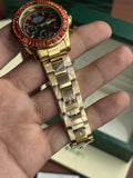 Rolex Oyster Perpetual Cosmograph Gold Black Red Diamond