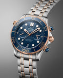 Omegga Seamaster Diver 300M Co-Axial Master Chronometer Chronograph 2 Ton Copper Blue