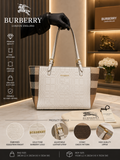 Burberry Grey Embossed Hand Bag