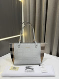 Burberry Grey Embossed Hand Bag