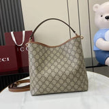 Gucci GG Emblem CB Brown Mono Medium Bucket