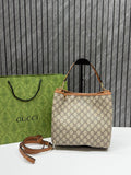 Gucci GG Emblem CB Brown Mono Medium Bucket