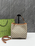 Gucci GG Emblem CB Brown Mono Medium Bucket
