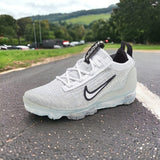 Nike Air Vapormax Flyknit White Black Metallic Silver